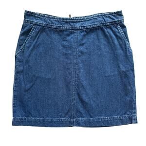 Boden Denim Jean Mini Skirt Women's Sz 10 10R Blue Preppy Simple classic
